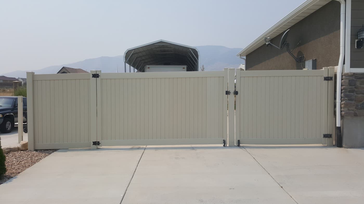 Wooden Gate with Decorative Features