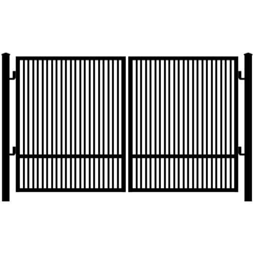 Ornamental Iron Double Gate in Black