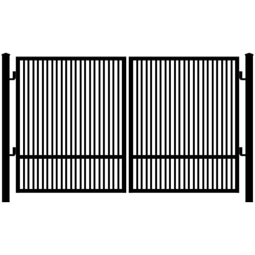 Black Ornamental Iron Double Gate