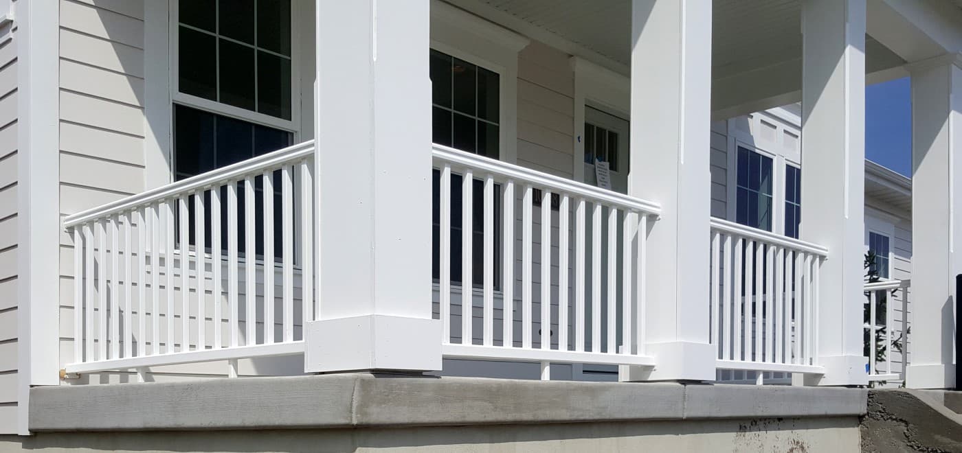 White Composite Railing with Columns