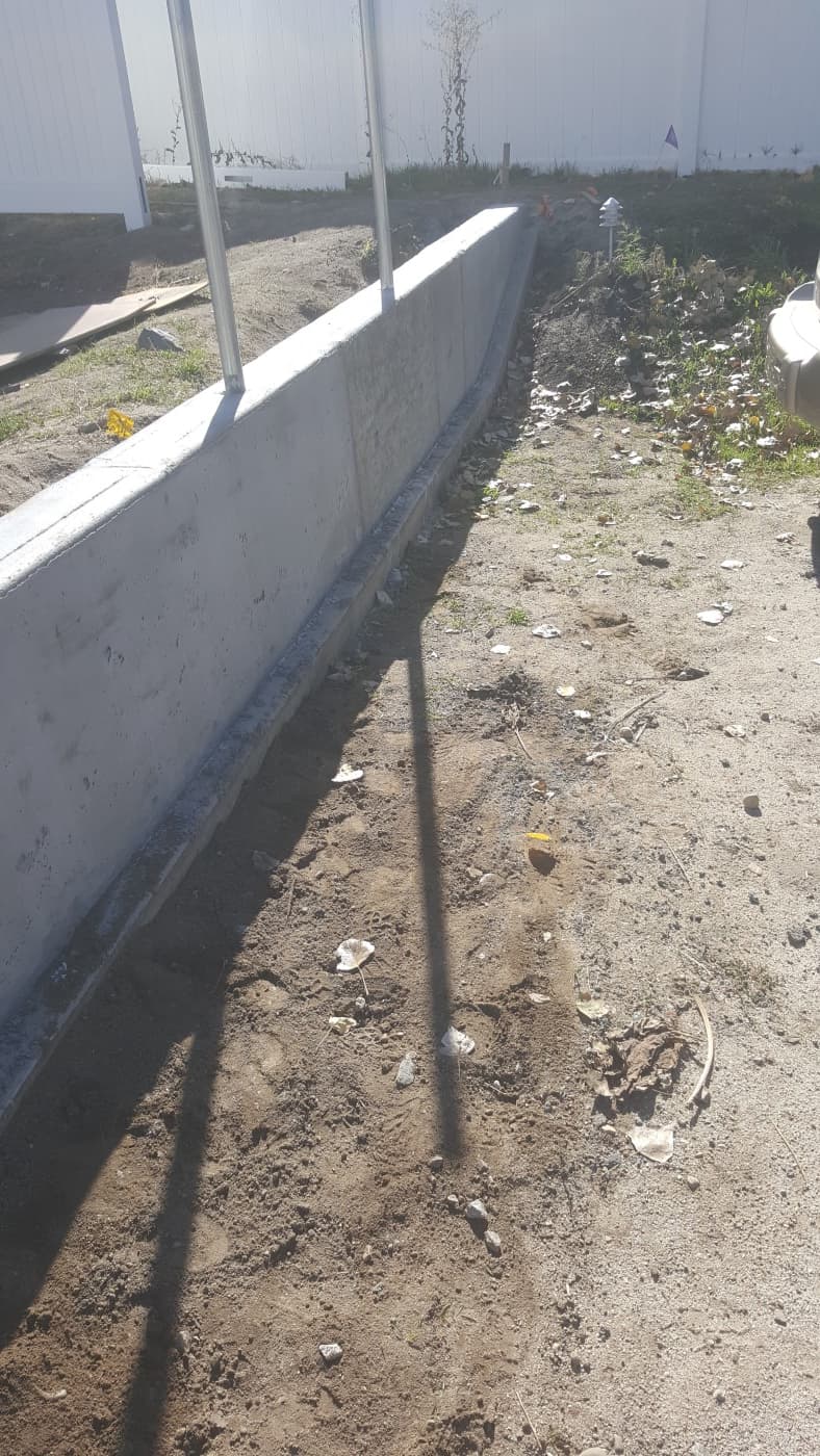 Retaining Wall Along Pathway