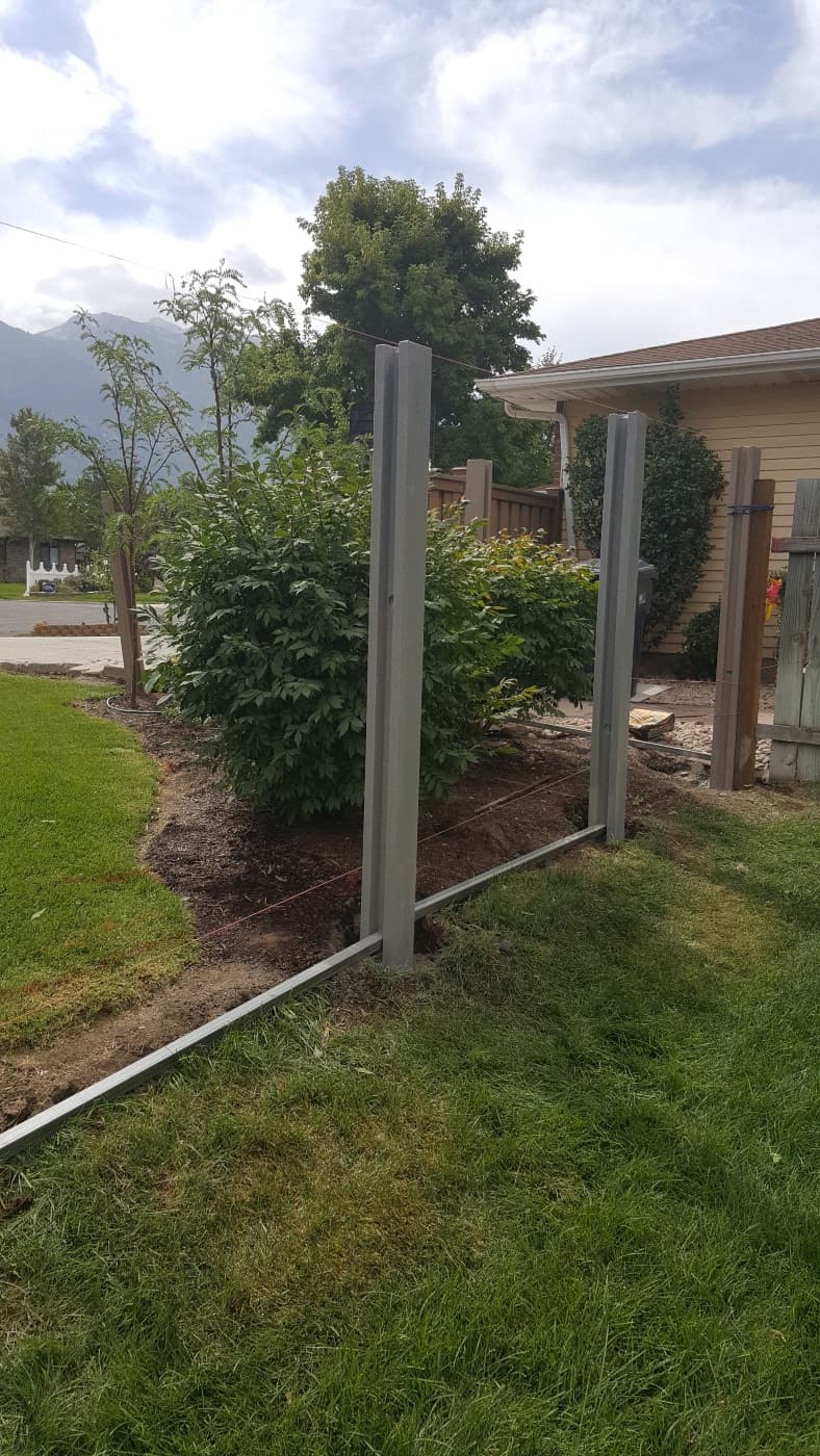 SimTek Fence with Stone Finish