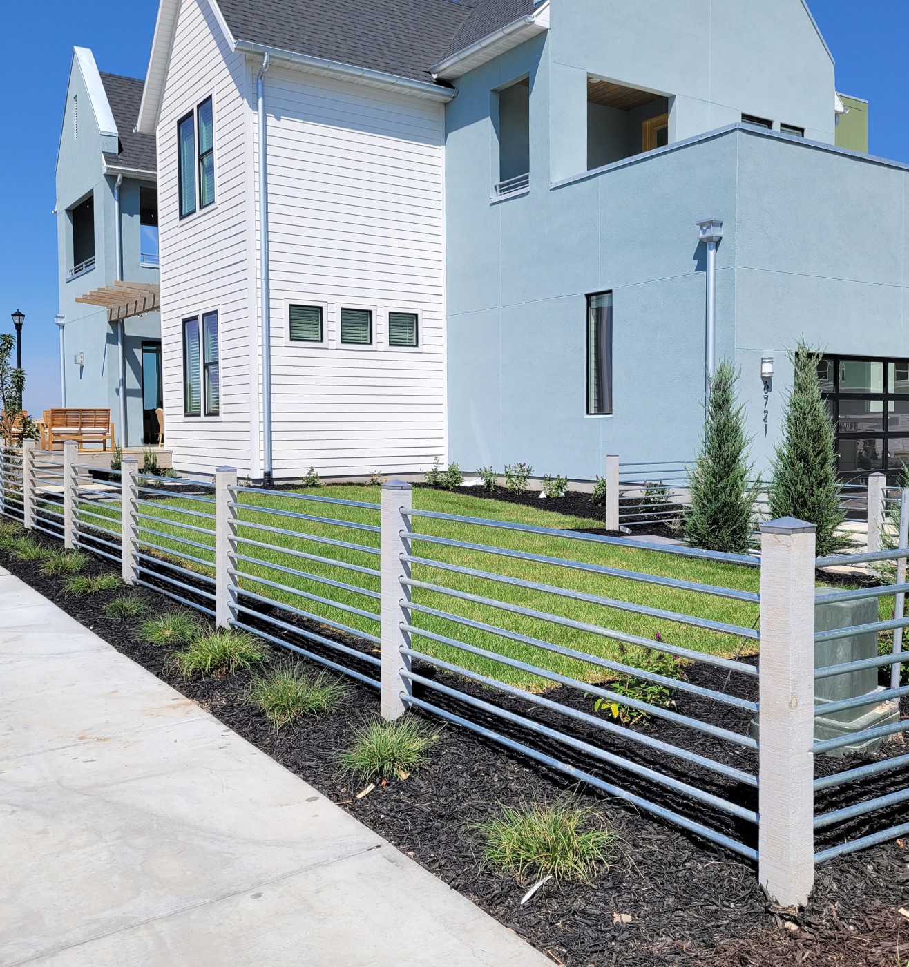 Cedar Fence with Pipe Frame