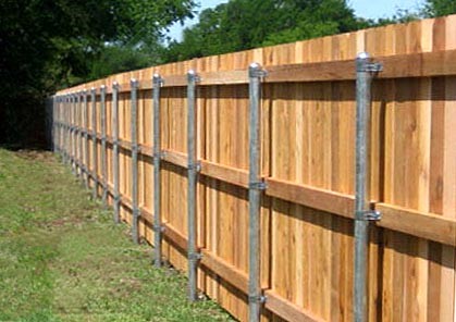 6-Foot Cedar Dog Ear Fence with Steel Posts