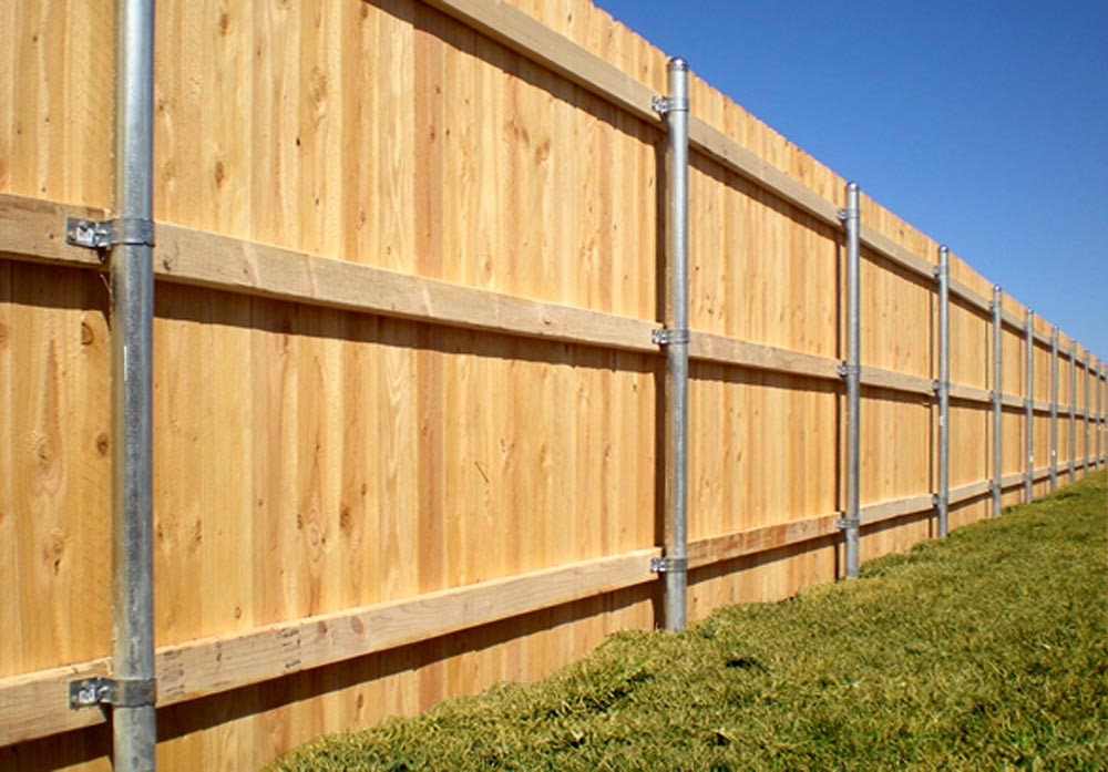 6-Foot Cedar Dog Ear Fence with Steel Posts