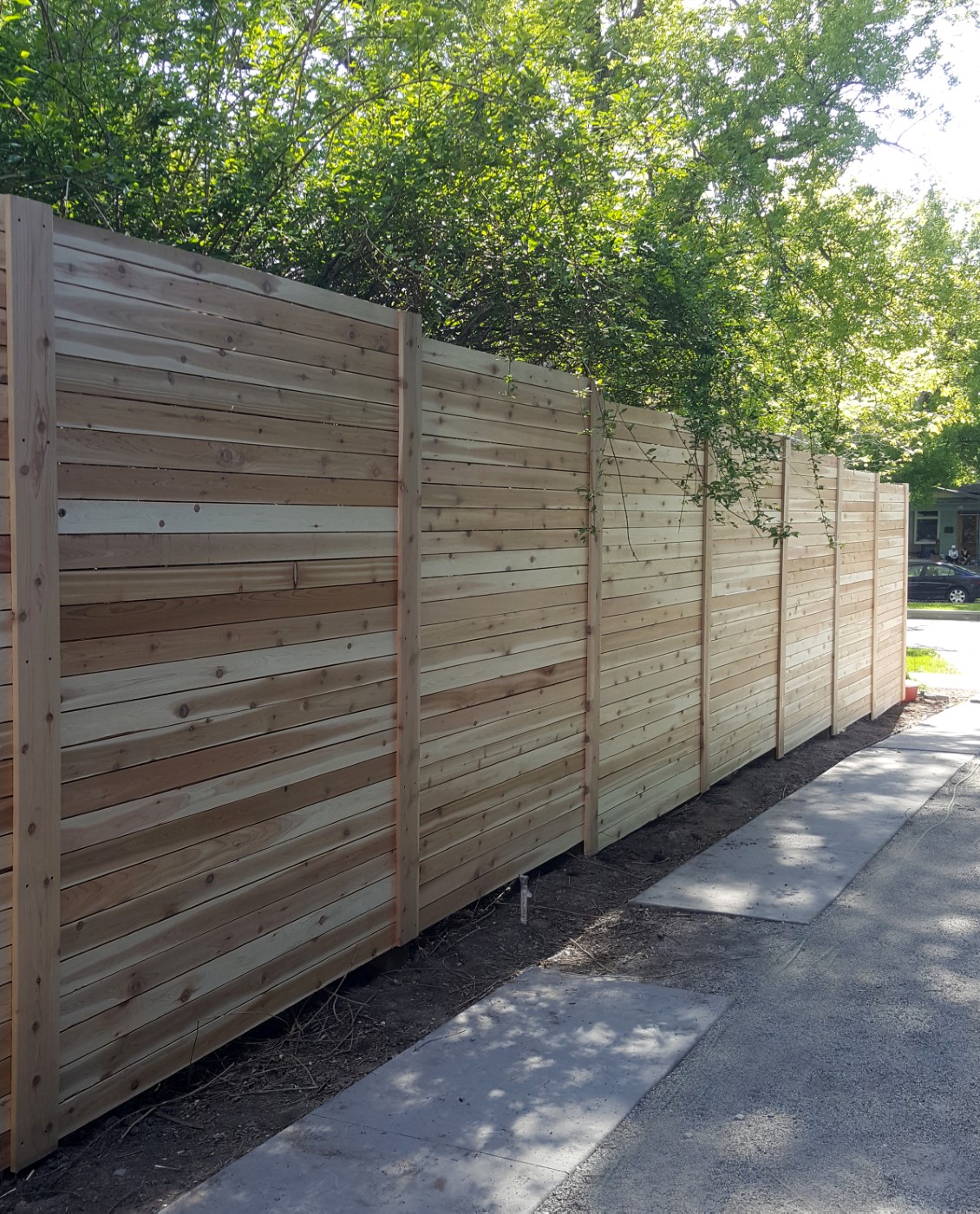 8-Foot Horizontal Cedar Fence