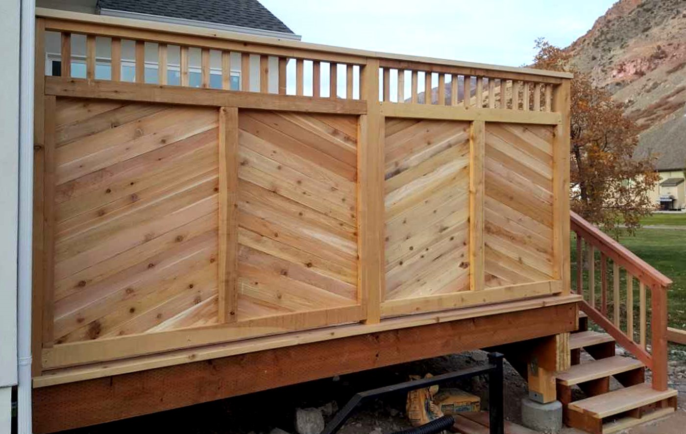 Deck Partition with Wooden Panels