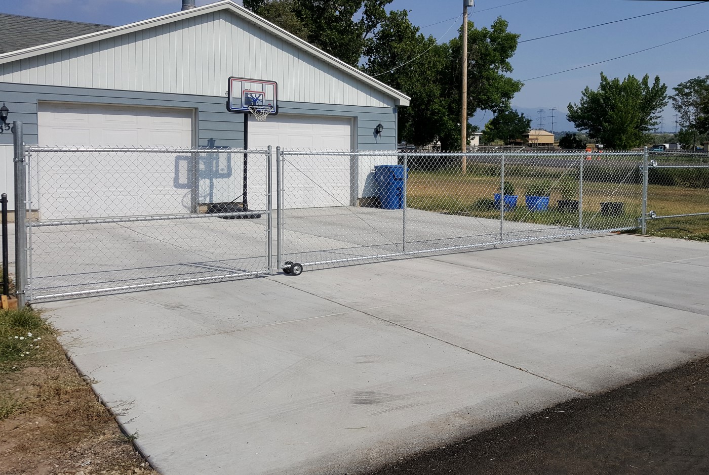 16-Foot Rolling and 7-Foot Swing Chain Link Gate