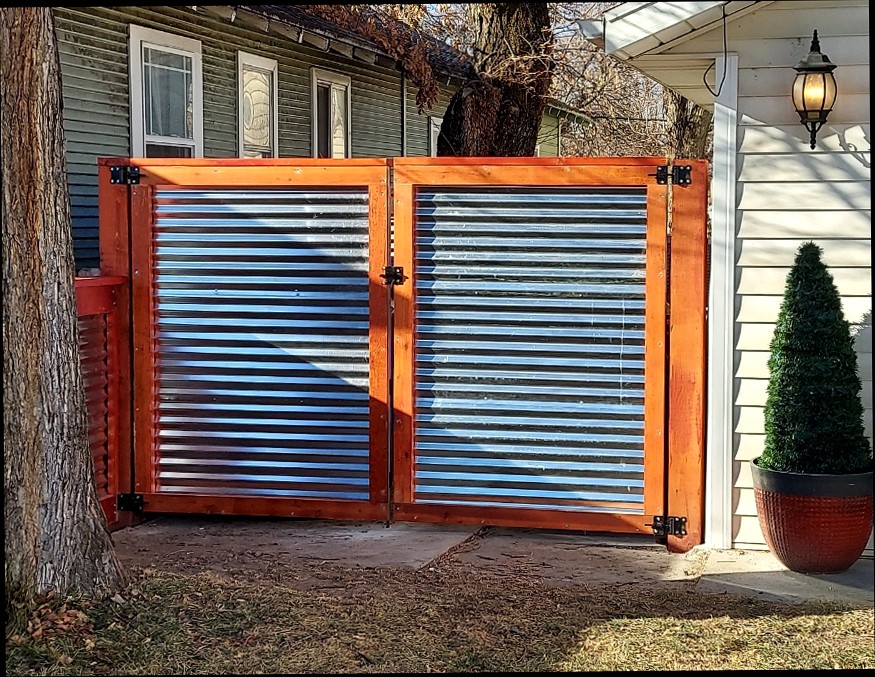 Corrugated Cedar Double Gate