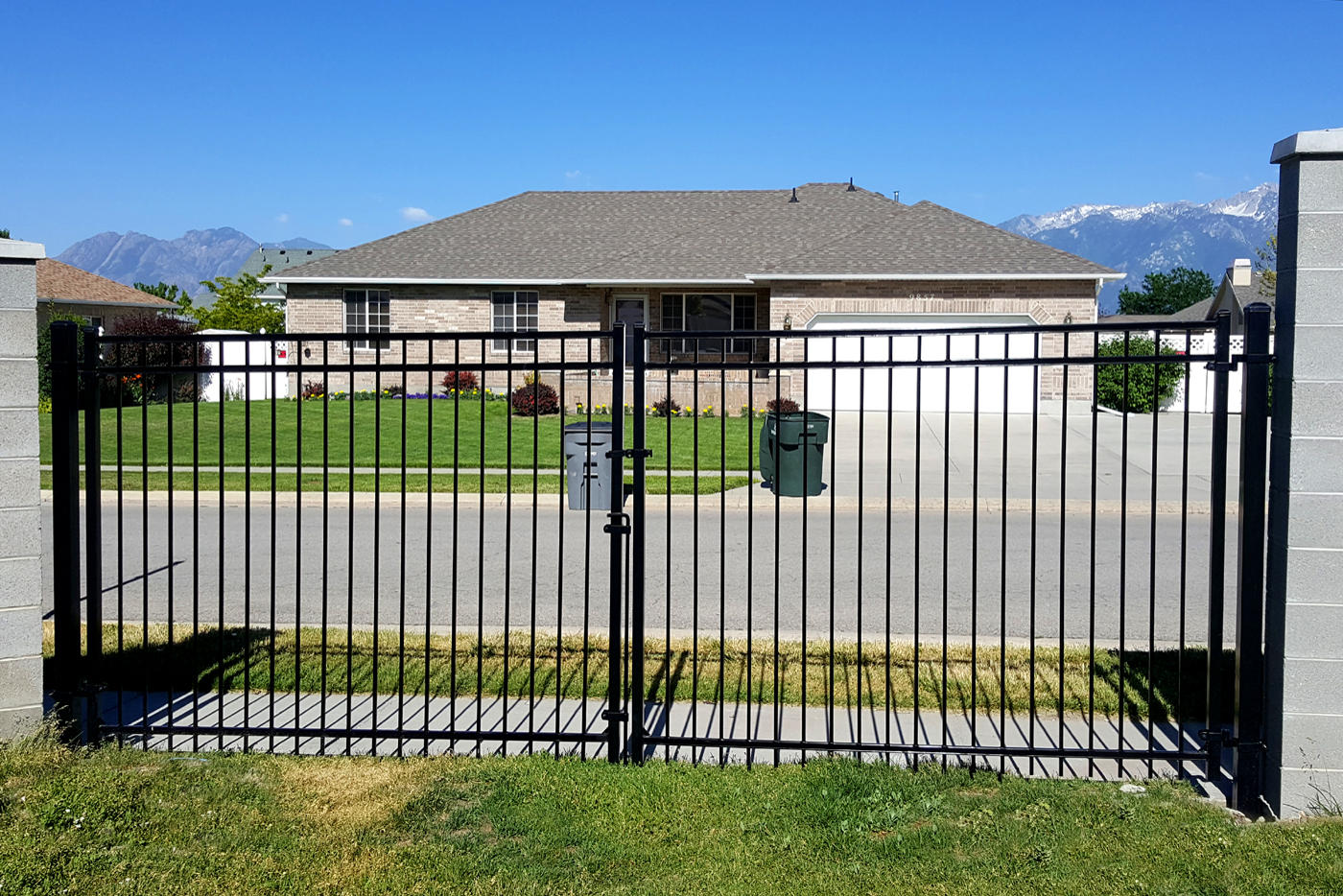 12-Foot Ornamental Double Gate in Black