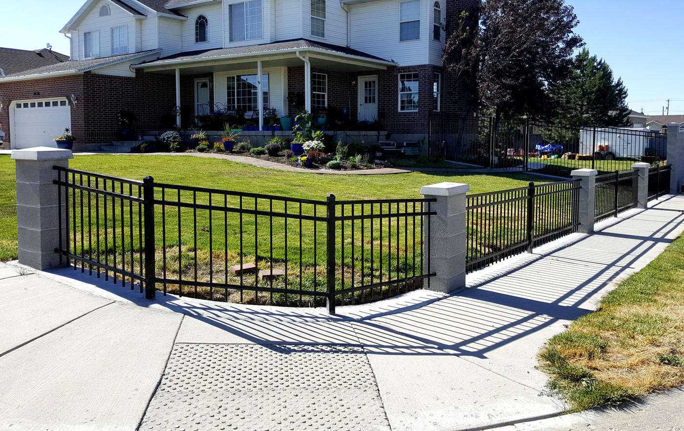 Smooth Ornamental Fence with Block Base