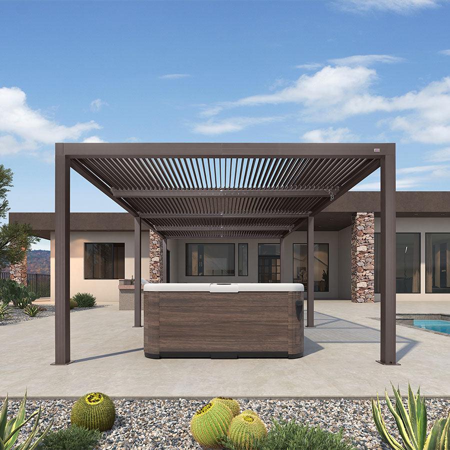 12x20 Louvered Pergola in Bronze Finish