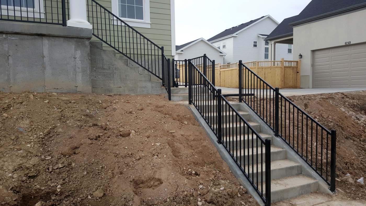 Black Multi-Panel Railing