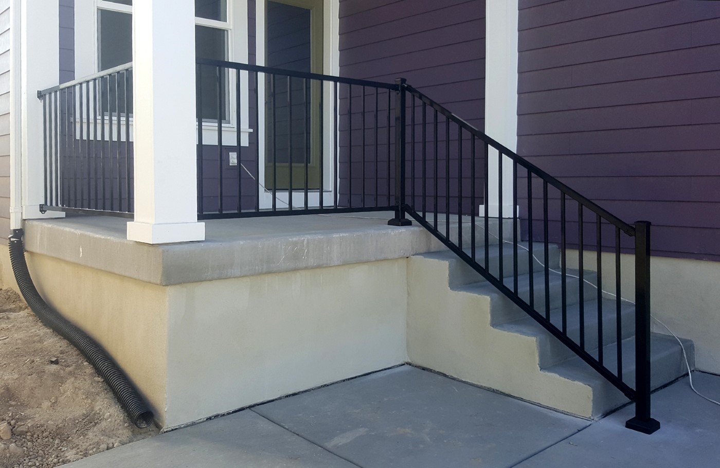 Black Powder-Coated Steel Railing