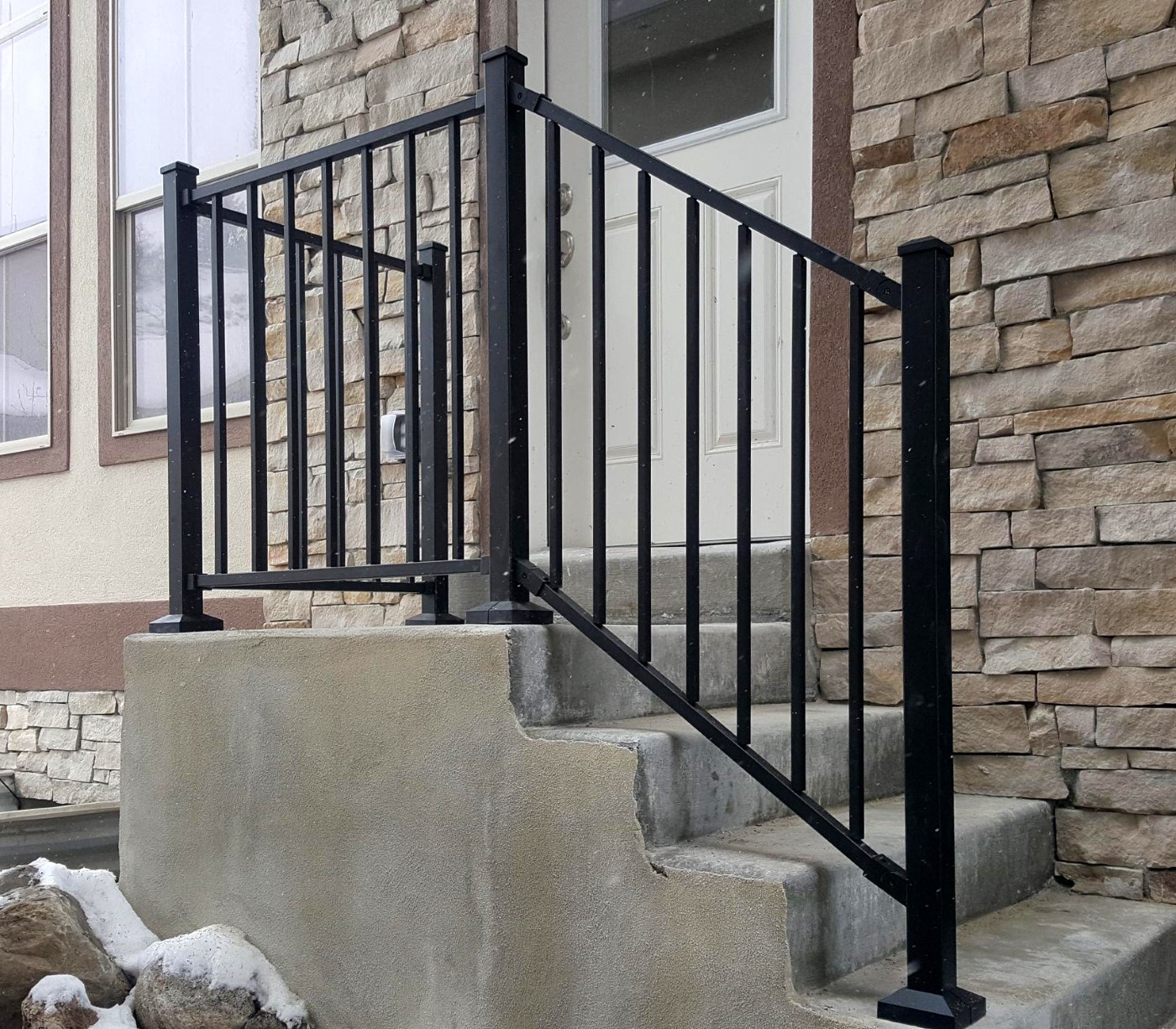 Black Powder-Coated Steel Railing - View 2