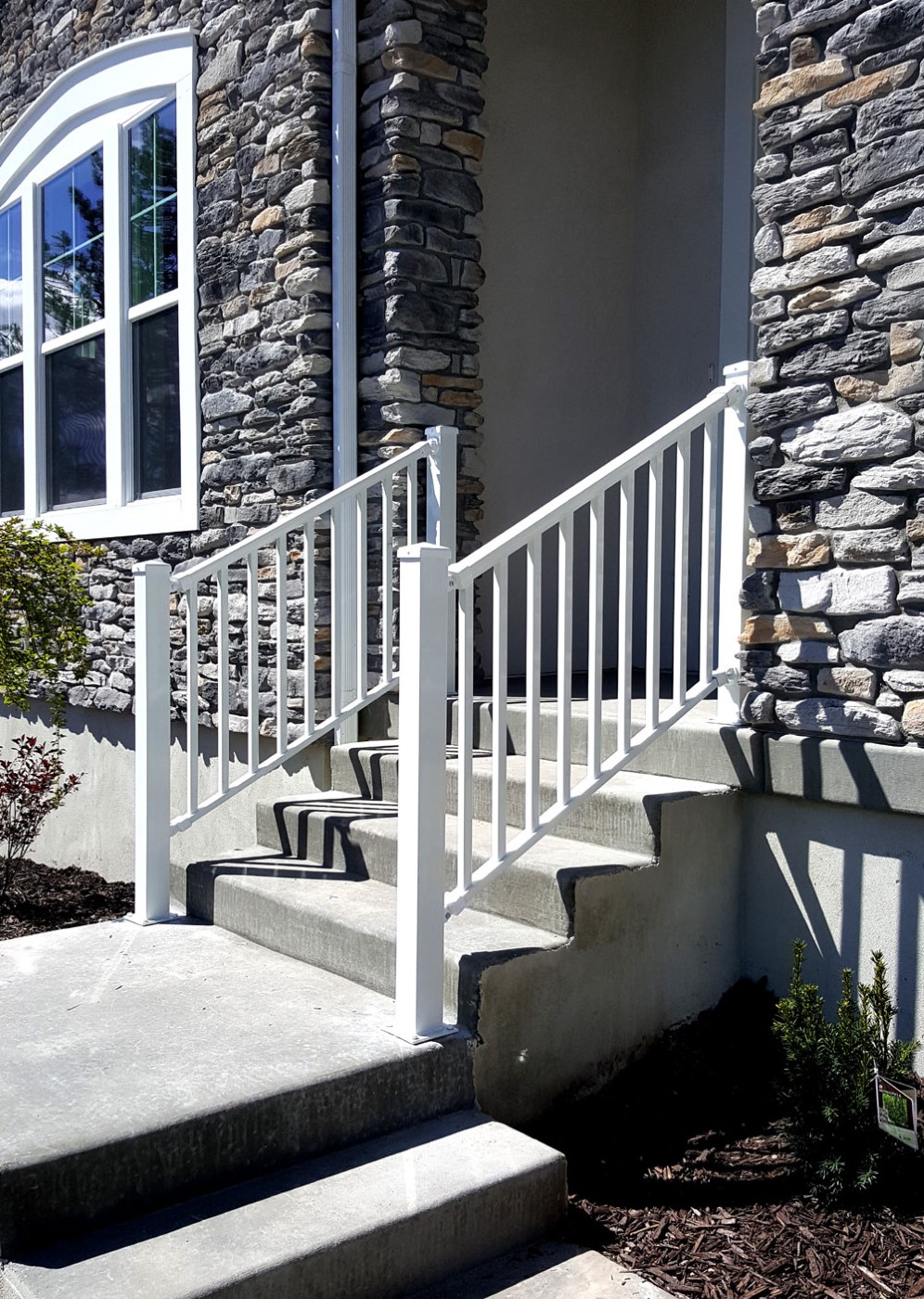 White Aluminum Stair Railing