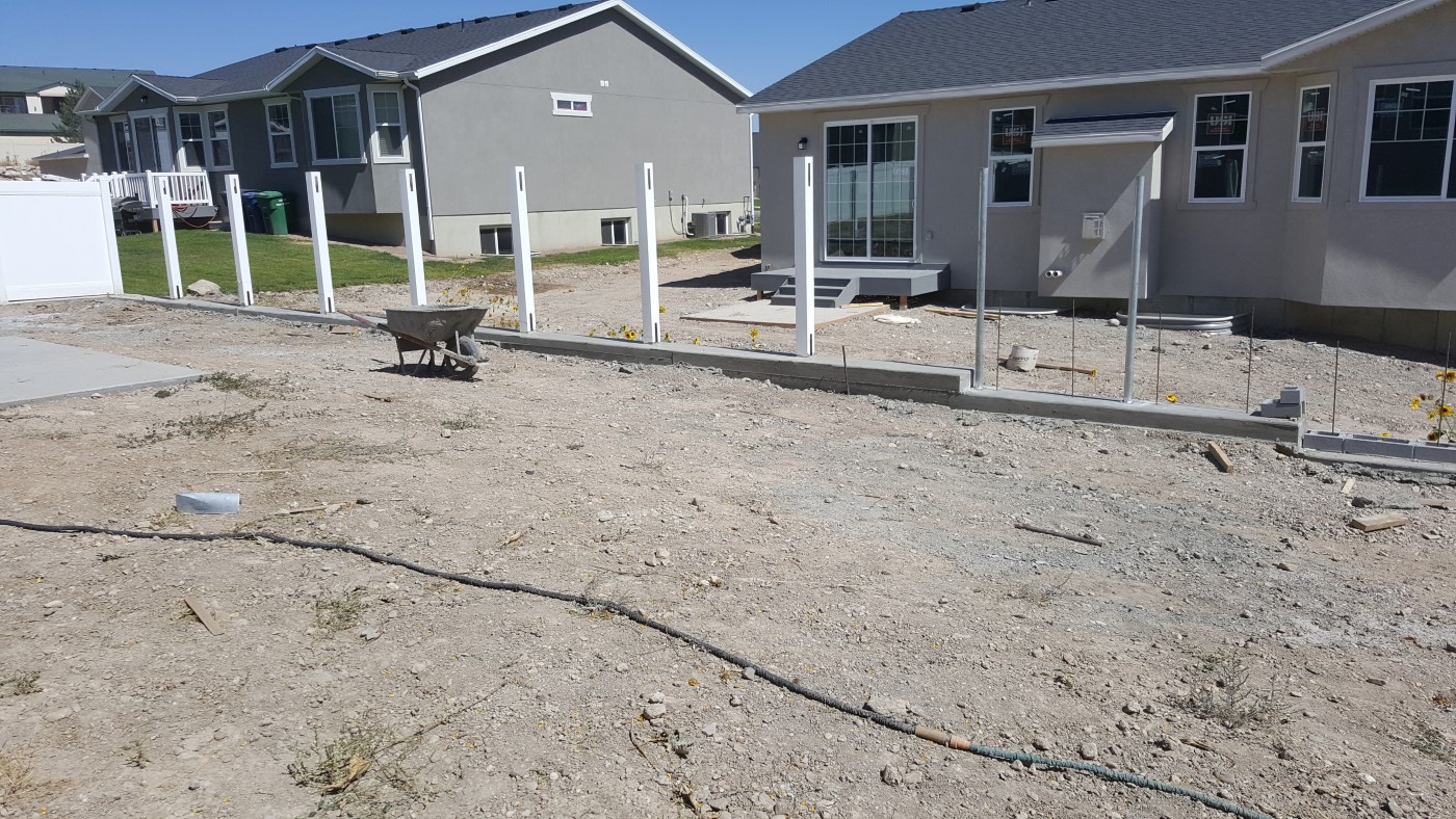 Close-Up of Retaining Wall Construction