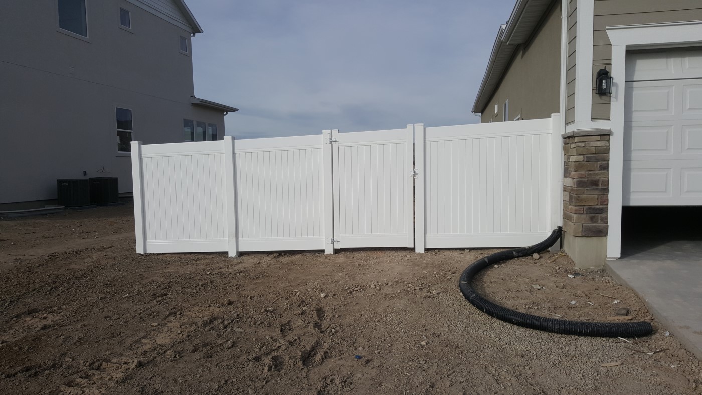 White Vinyl Fence with Classic Design