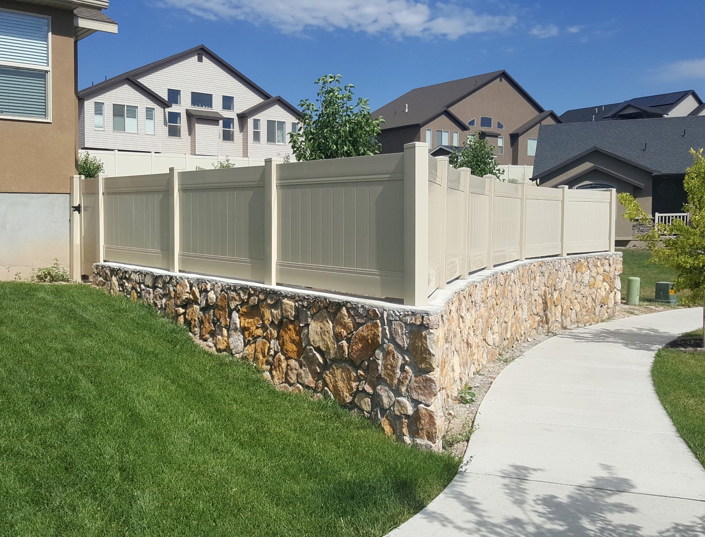 4-Foot Tan Vinyl Fence